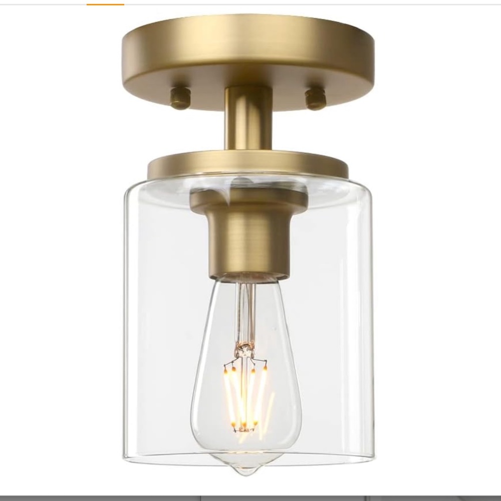 Industrial Ceiling Light Fixture Glass Shade, Light Flush Mounted home light